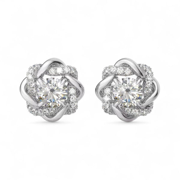 Item | Buy Moonstone Moissanite Stud Earrings in 925 Sterling Silver | SPOP Enterprise Global